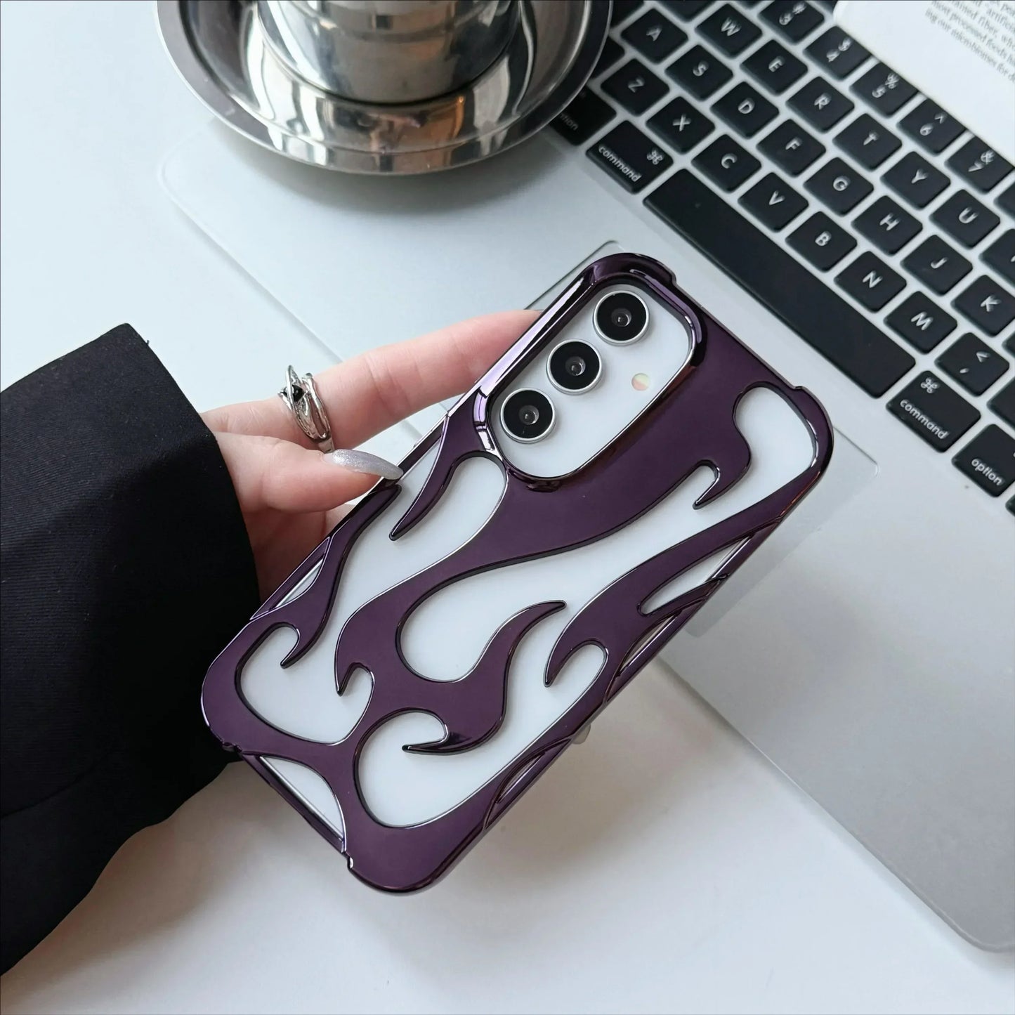 3D Flame Pattern Slim Shockproof Case for Samsung S25