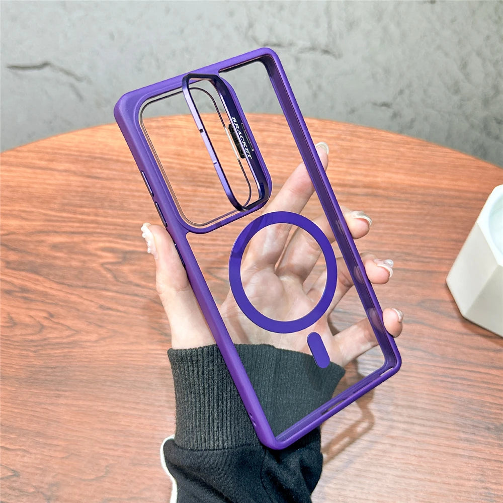 MagSafe Clear Shockproof Case with Stand for Samsung S25